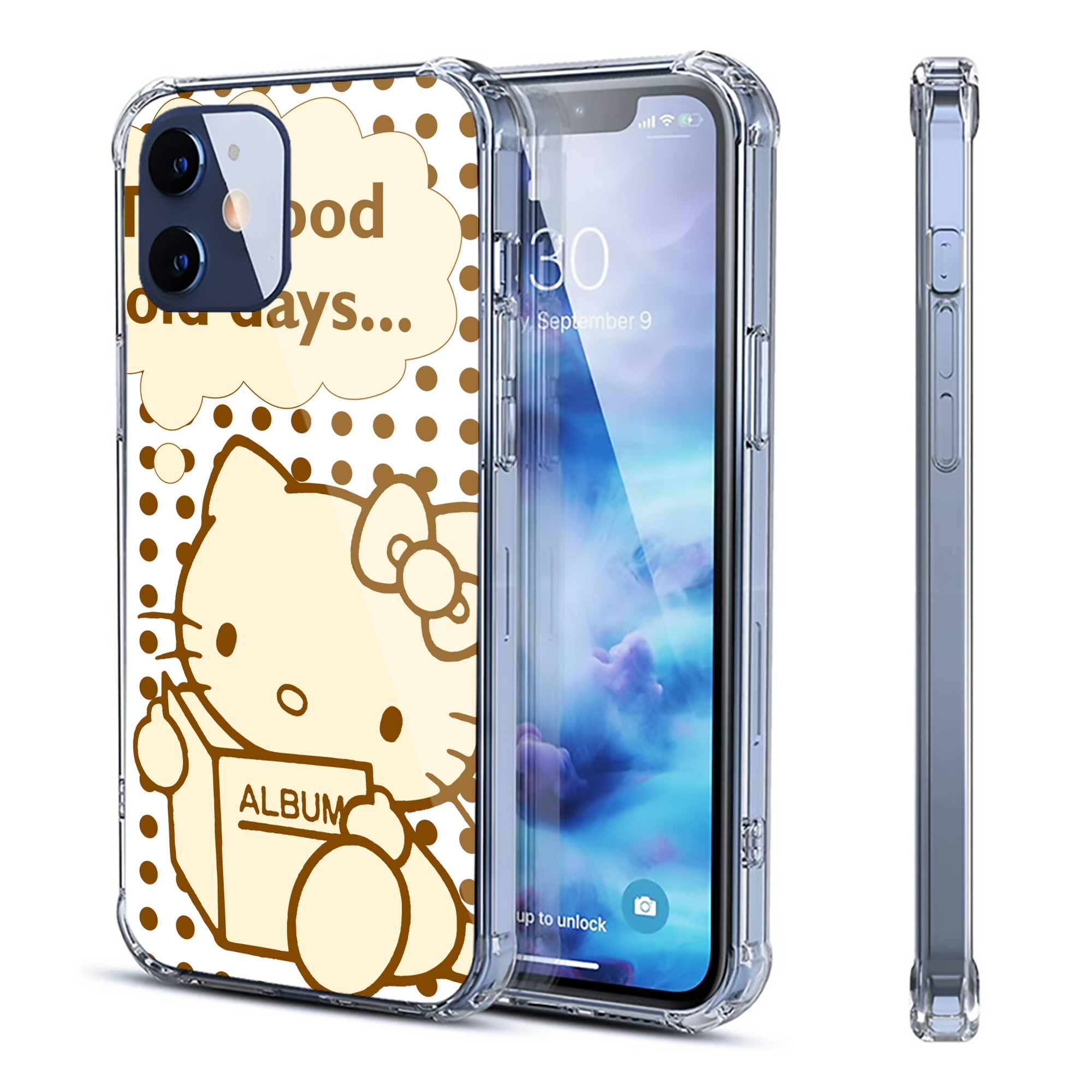 （画像用） Hello Kitty ハローキティ 【iPhone 12シリーズ対応】透明スマホケース（クリアソフトケース）